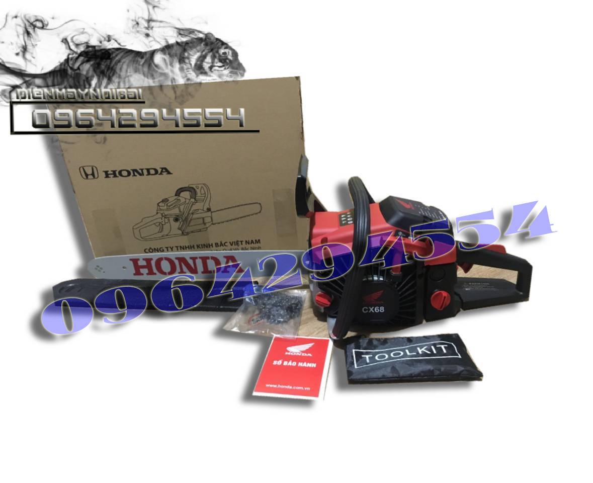 Máy cưa xích xăng - Máy cưa gỗ cầm tay mini HONDA CX68 tặng bình pha nhớt, máy cưa cây lam 5 tấc