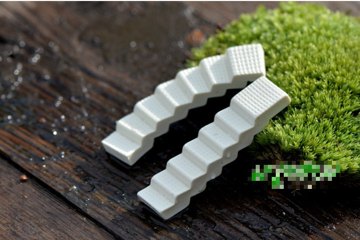 Mô hình bậc thang màu trắng trang trí tiểu cảnh, thủy sinh, terrarium, chậu cây cảnh, sen đá, bánh kem, xương rồng