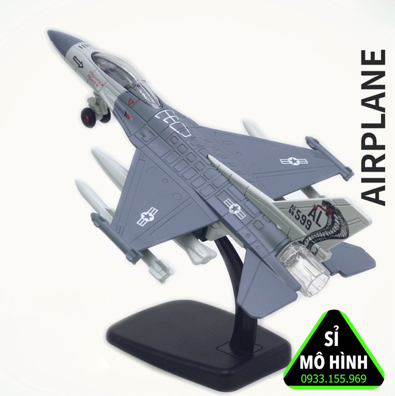 Mô hình máy bay chiến đấu Mỹ F16 bang kim loại