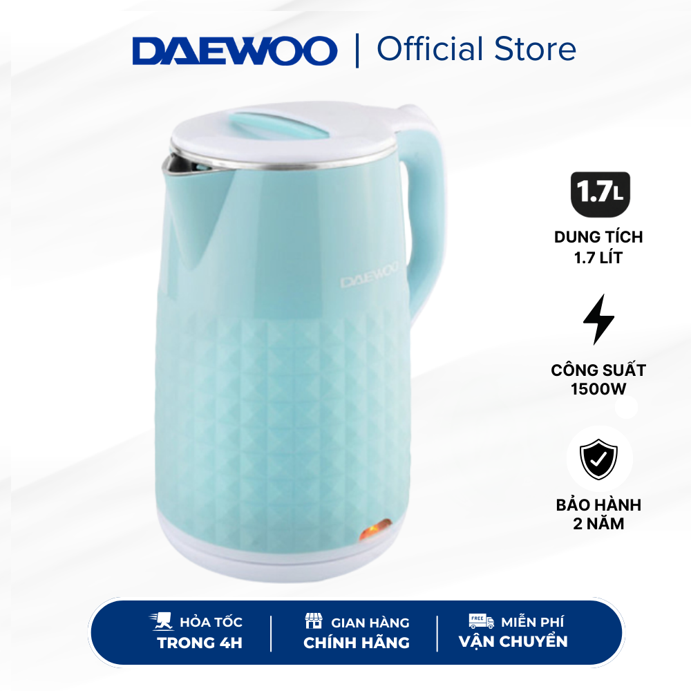 Ấm siêu tốc daewoo dek-mf170 2.0l màu xanh - hàng chính hãng