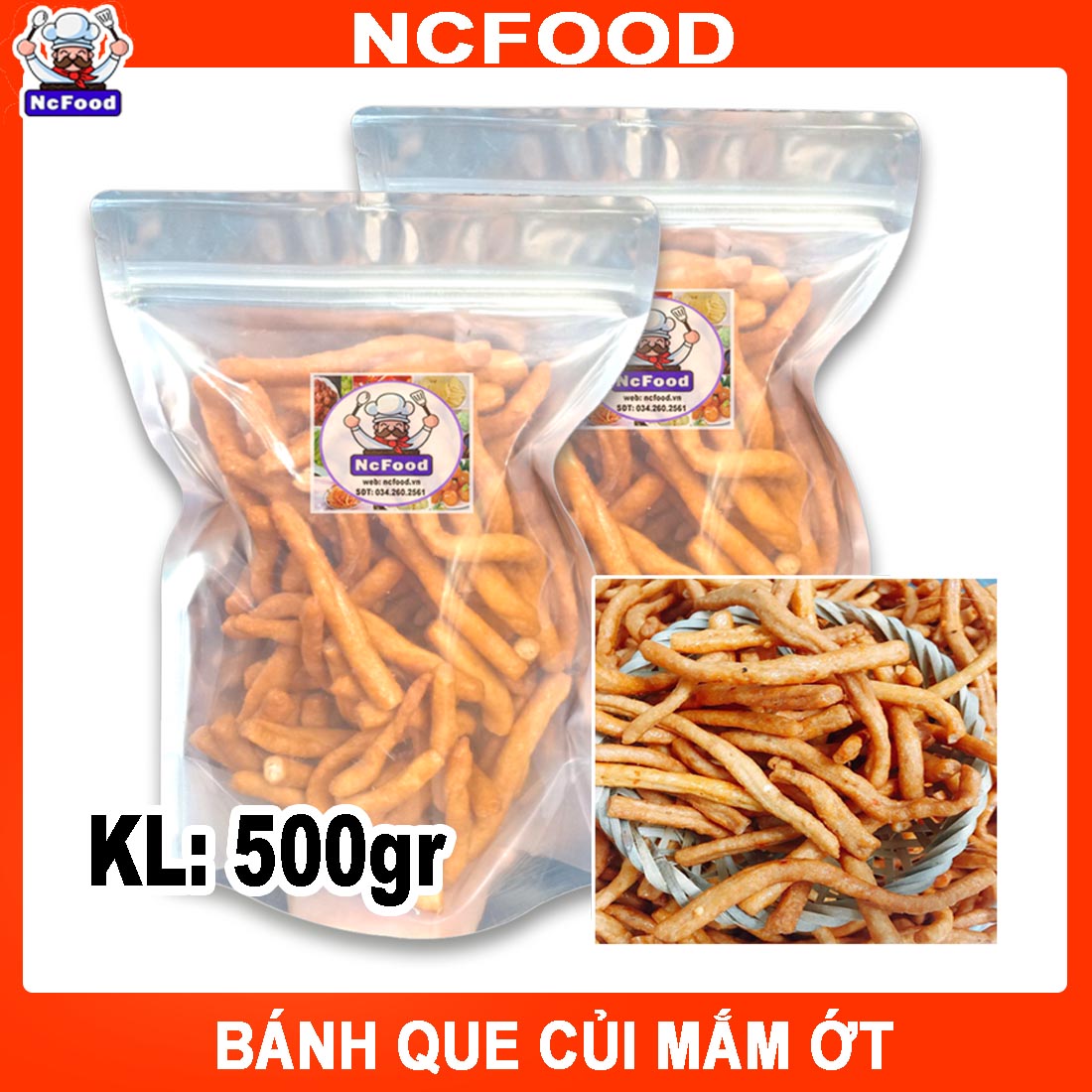 Bánh que củi mắm ớt 500gr
