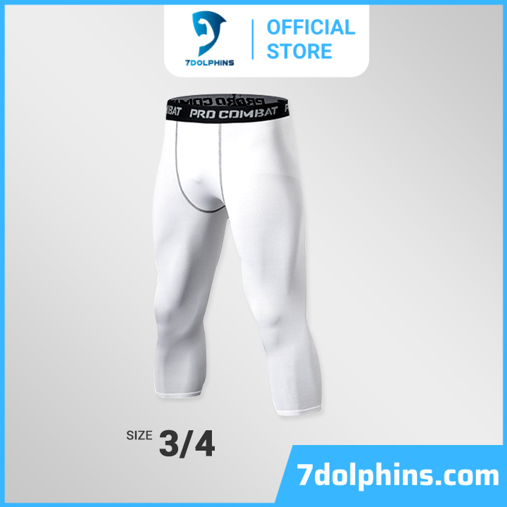 [HCM]Quần Legging 3/4 Nam SPORT AVENUE - Quần Thể Thao Nam Lửng Chuyên GYM Bóng Rổ Bóng Đá - Màu Trắng