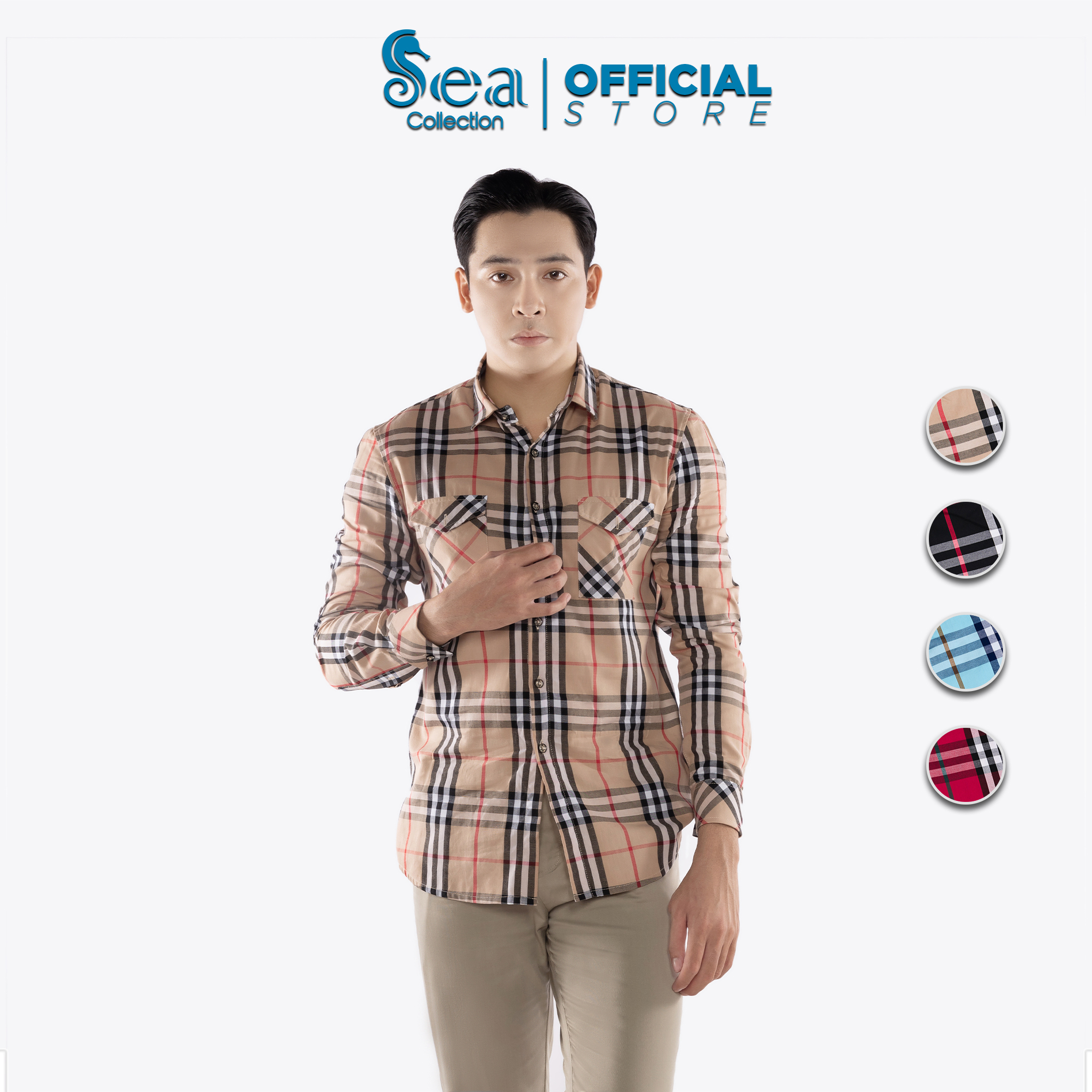 Áo sơ mi nam caro dài tay 13005 sea collection