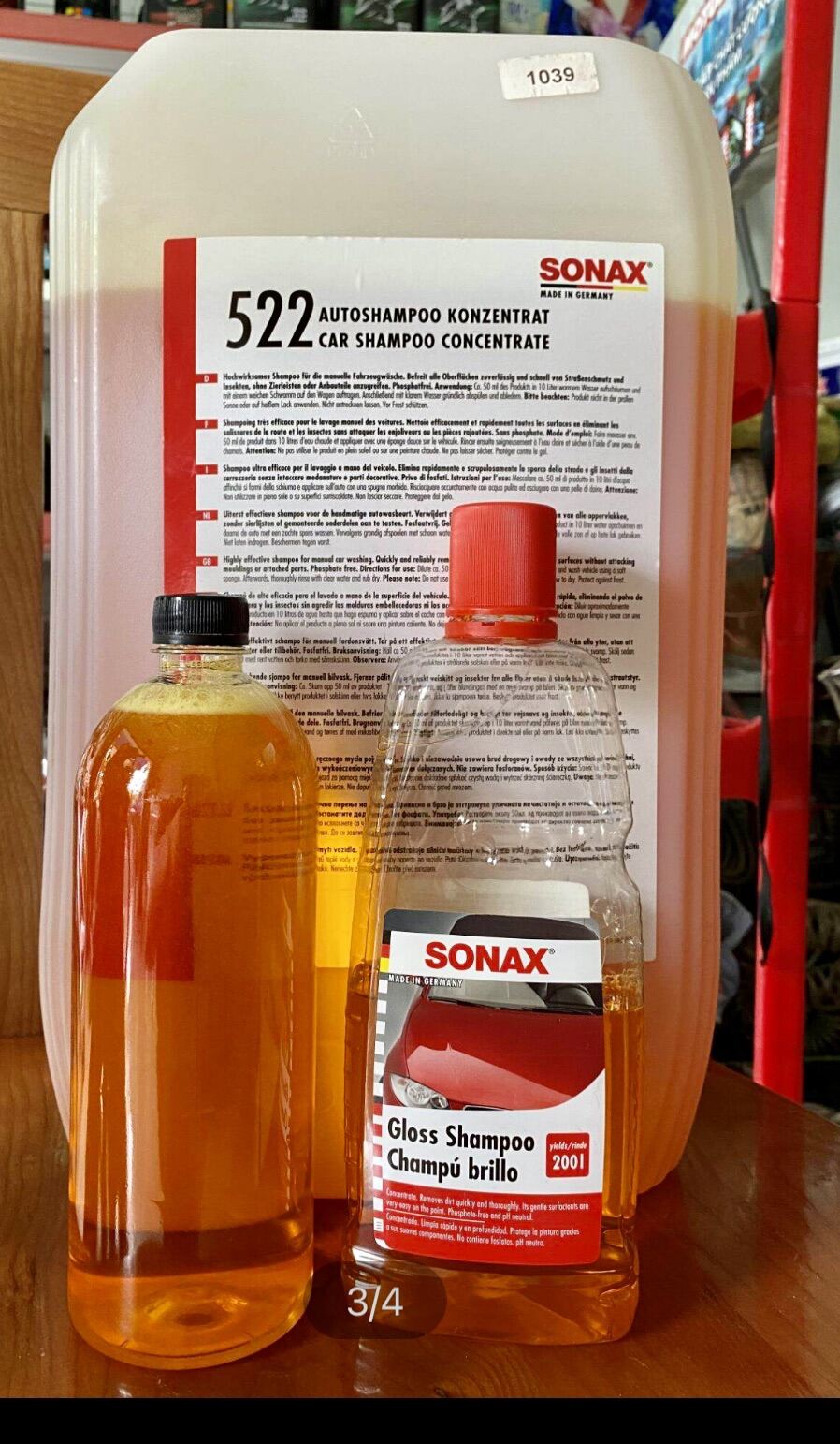Sonax - Nước rửa xe SONAX GLOSS SHAMPOO Chai 1L - Chiết lẻ từ can 25L