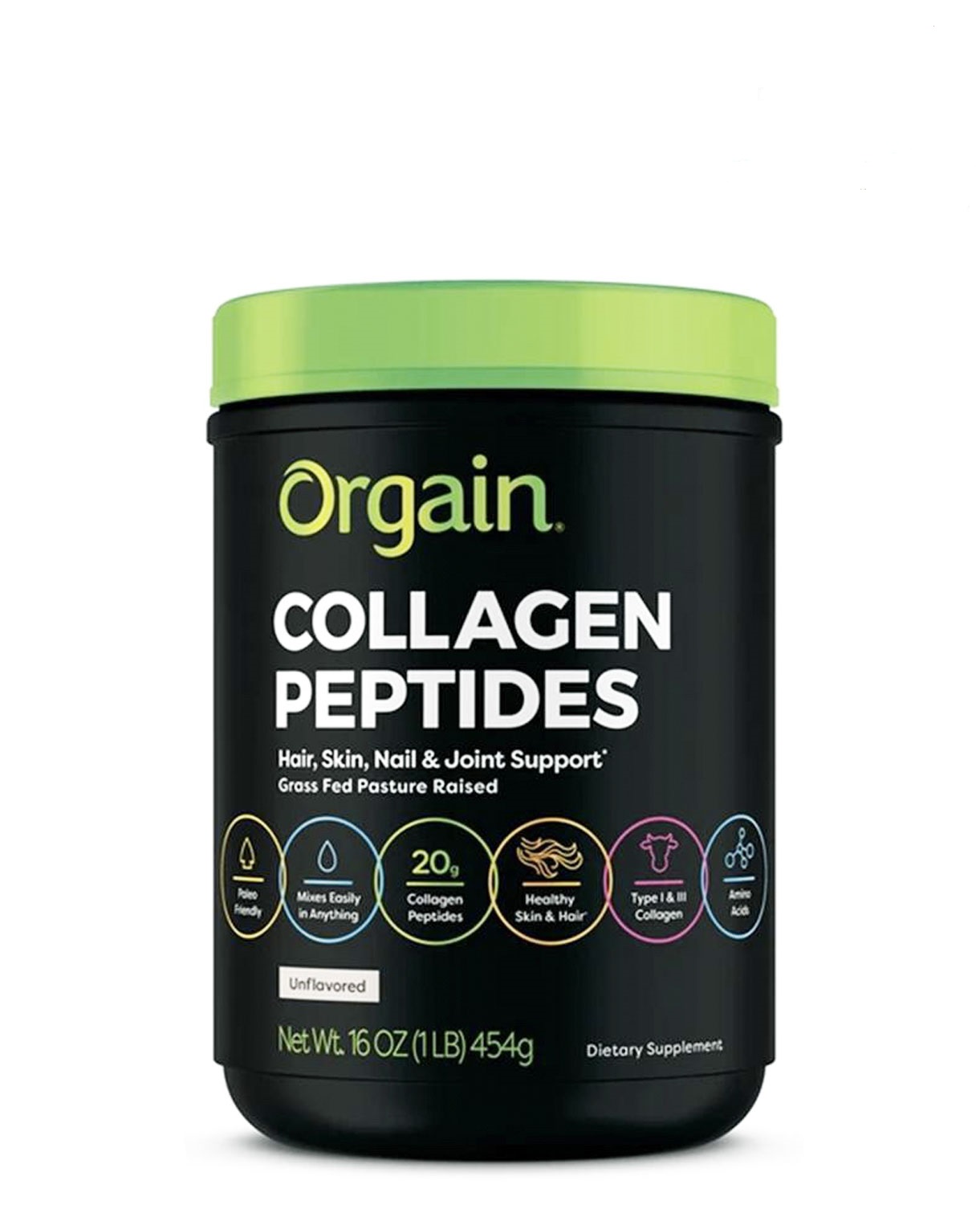 Orgain Dạng Bột Collagen Peptides Hair,Skin,Nail & Joint Support 454g