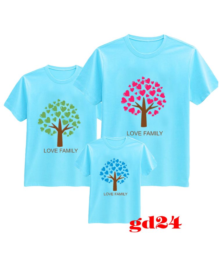 mẫu áo gia đình đi biển tphcm in Tree Love Family