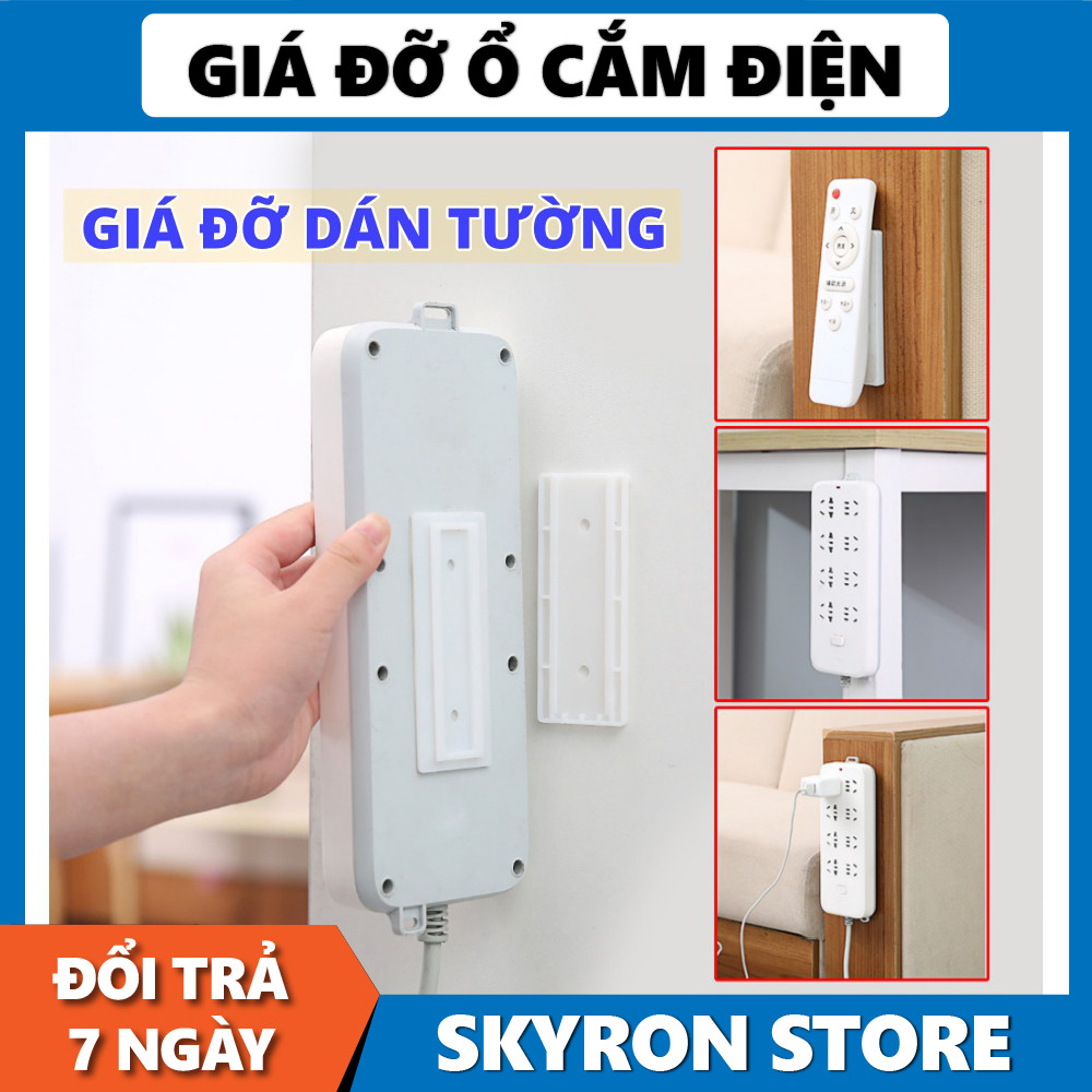 Giá đỡ dán tường treo ổ cắm điện cục phát wifi - Móc dán tường treo ổ cắm điện siêu bền cố định SKYRON