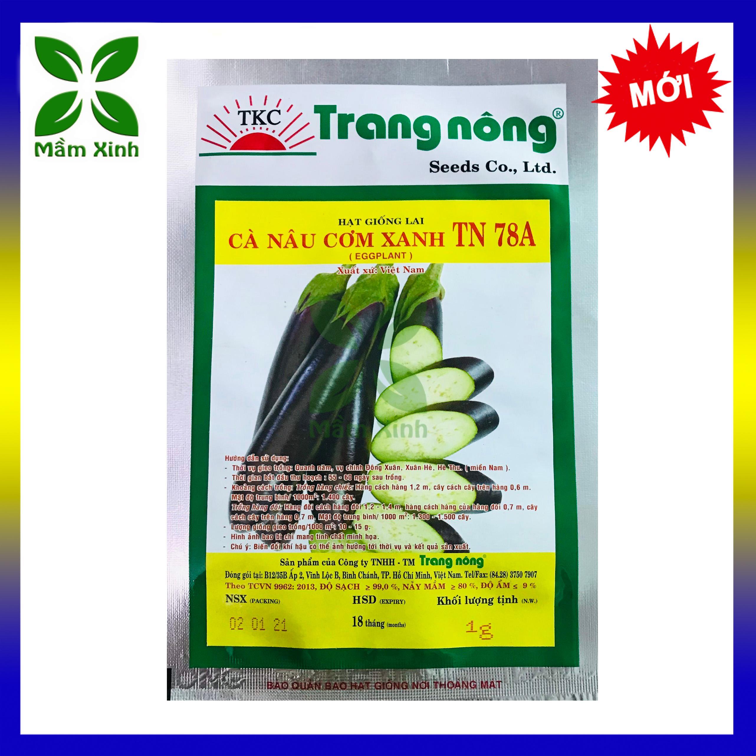 Hạt giống cà tím cà nâu cơm xanh tn 78a trang nông mầm xinh