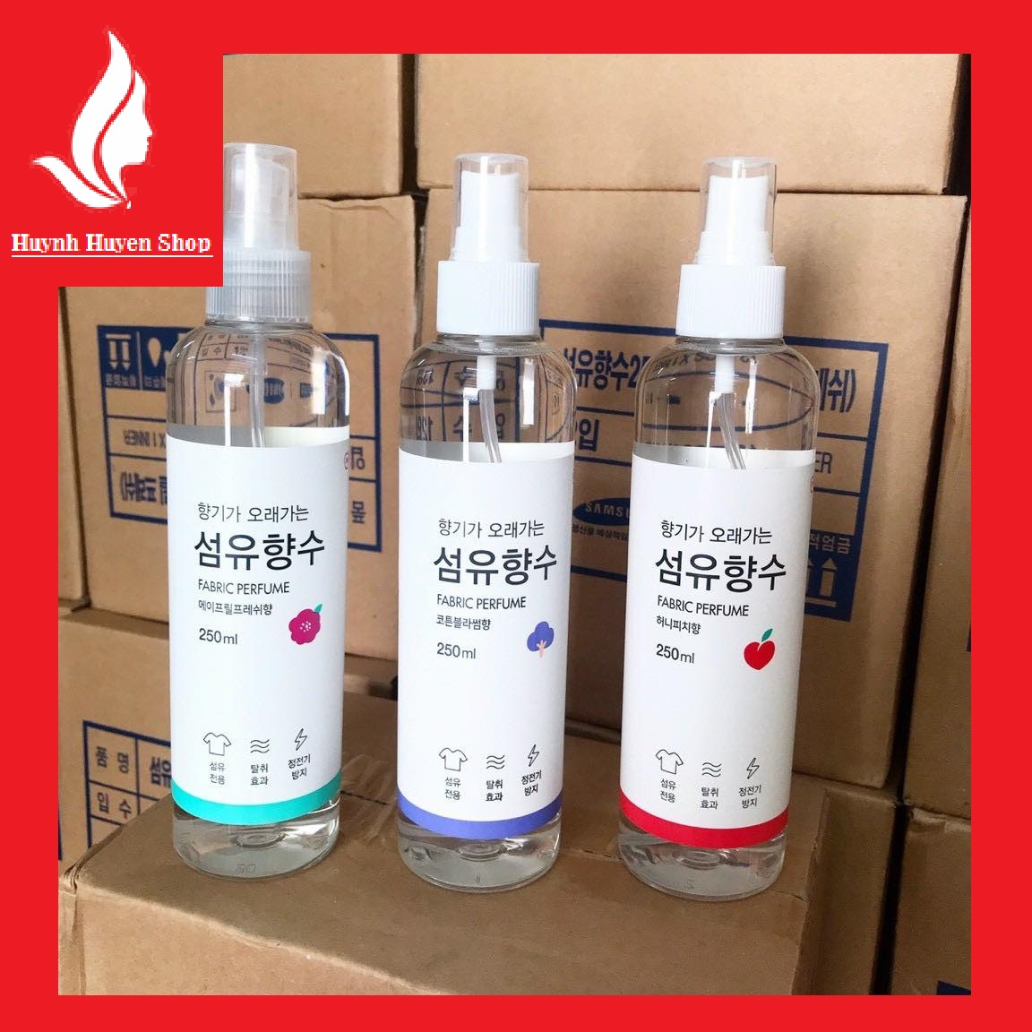 [Auth-Giá sỉ] Xịt thơm quần áo 3 mùi siêu thơm chai 250ml Hàn Quốc