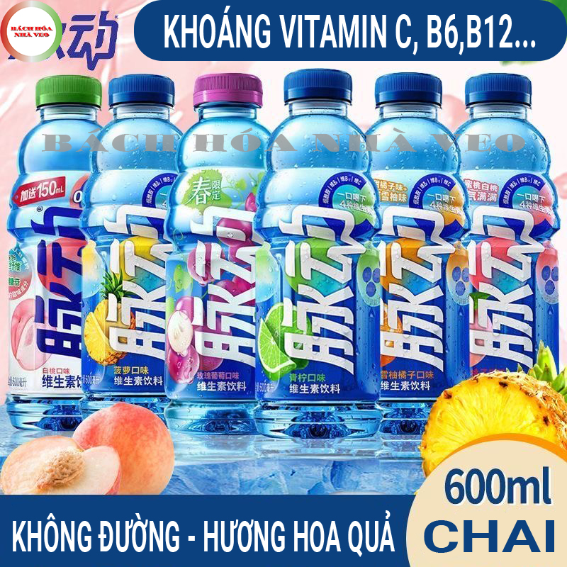 Nước Khoáng Vitamin C, Bù Khoáng, Không Đường, Hương Hoa Quả