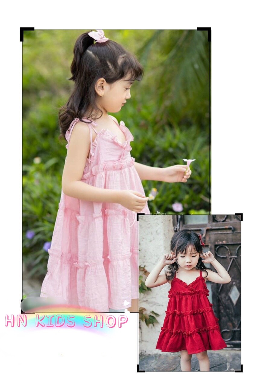 Váy cho bé gái - váy tầng xòe cho bé gái size 8-16 ký