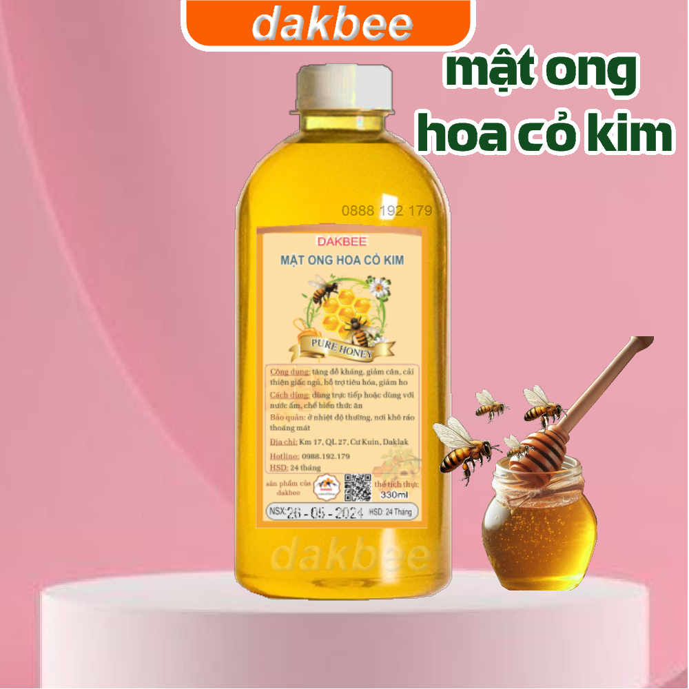 470g mật ong rừng hoa cỏ kim nguyên chất - daklak-