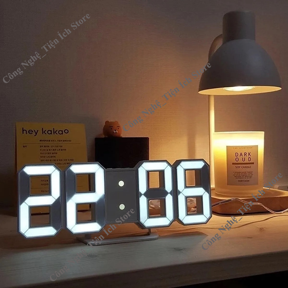 [HCM]Đồng hồ LED treo tường 3D phong cách Hàn Quốc