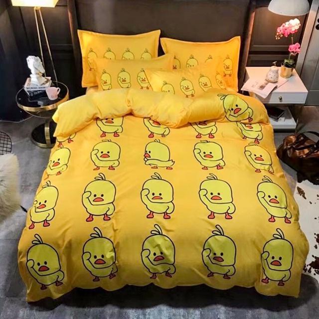 Bộ Ga Kèm 2 Áo Gối Mẫu Vịt Vàng
