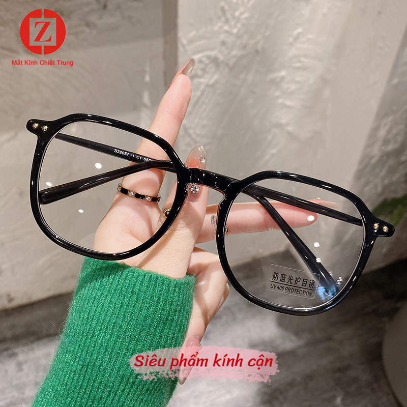 Kính cận thị đủ độ Thời Trang chống bức xạ bảo vệ mắt gọng to bản trơn dày siêu đẹp mã T0802