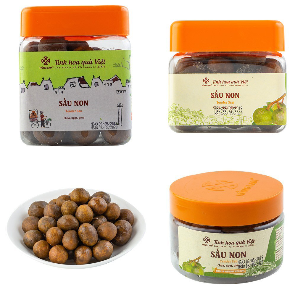 Ô mai sấu non hồng lam