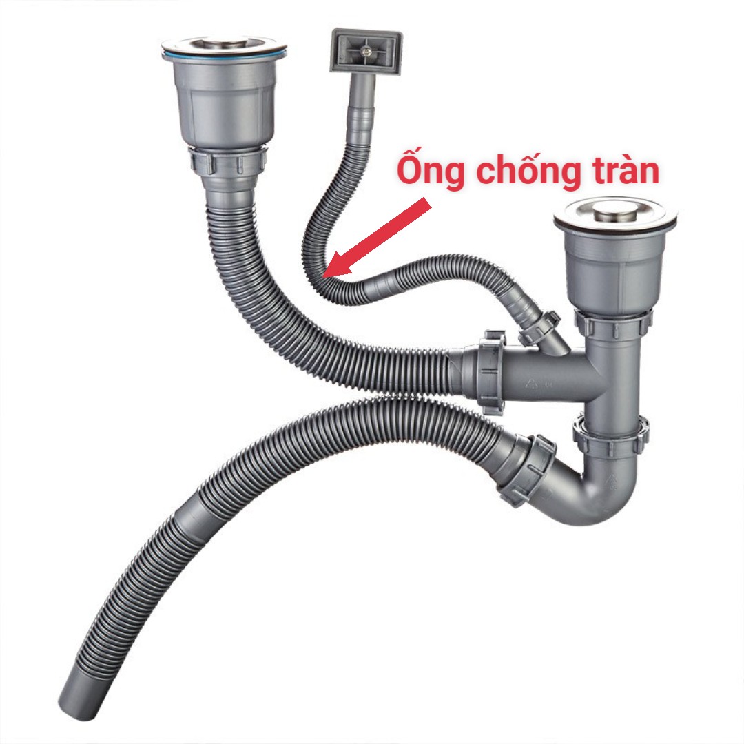 Ống ruột gà bồn rửa chén, Ống thoát tràn chậu rửa bát