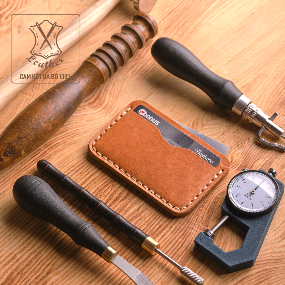 Ví đựng thẻ da bò handmade nhỏ gọn