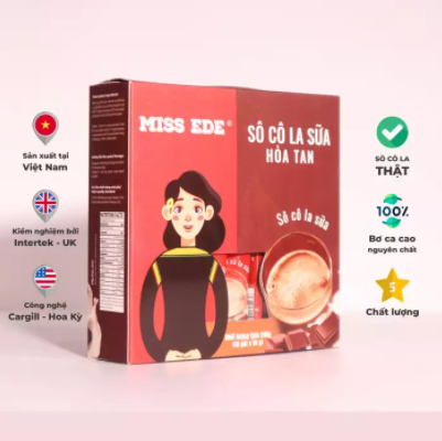 Sô cô la sữa hoà tan MISS EDE - 240 g (15 gói x 16 g) Ngăn ngừa lão hoá sớm