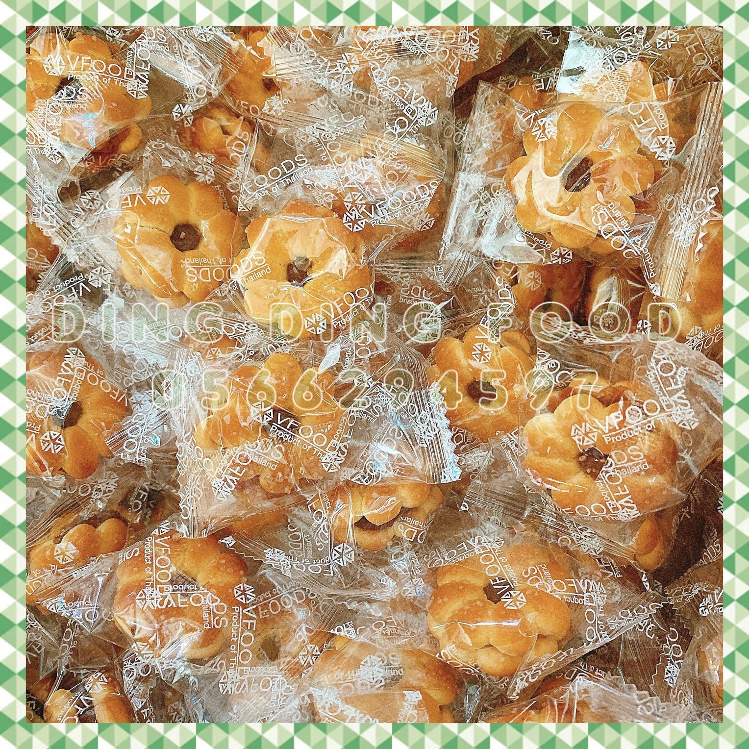 Date 2025  - COMBO 5 BỊCH Bánh Quy Hoa Mai Nhân Mứt Khóm Vfoods 500G, Thái Lan, Bánh Mứt, Ăn Vặt Siêu Ngon, DING DING FOOD