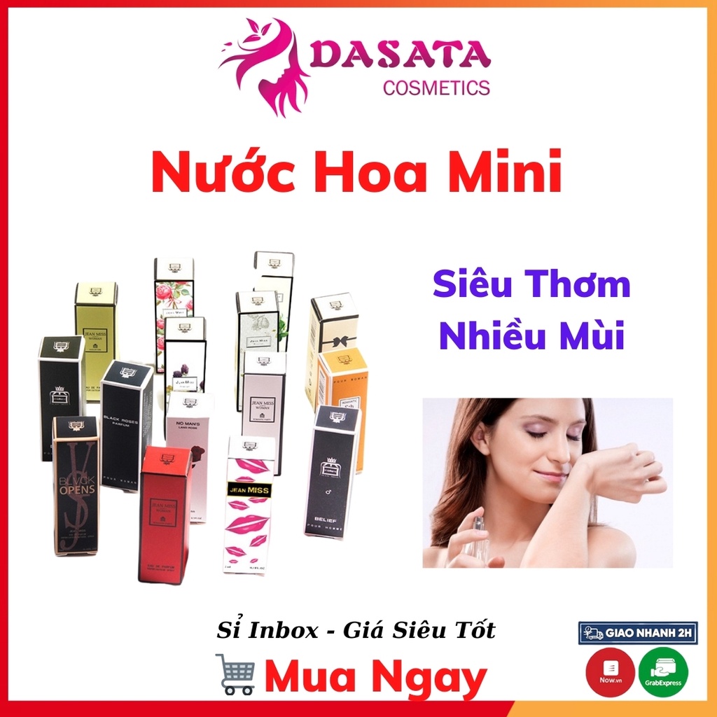 Nước hoa nữ mini 3ml dạng xịt nhiều mùi hương thơm quyến rũ ngọt ngào giao mùi ngẫu nhiên dasata