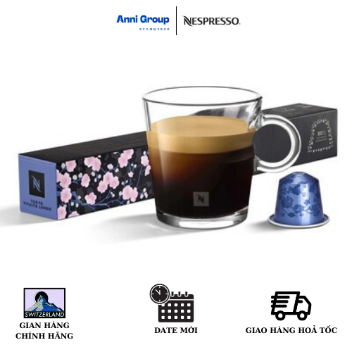 HCM - Nespresso Coffee Capsule TOKYO VIVALTO LUNGO Floral and complex New Date 2023 Intensity 06 (10 pills/ box)- Viên nén cà phê TOKYO VIVALTO LUNGO Hương Hoa & Phức Hợp Độ Đậm 06 Hộp 10 viên- Anni Group