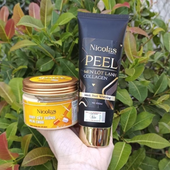 Combo Kem Nicolas Peel Lột Lạnh T+ Kem Body Cấy Trắng Men Chua Nicolas
