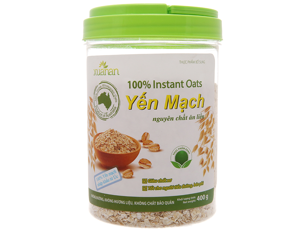 Yến mạch nguyên chất ăn liền xuân an lọ 400g