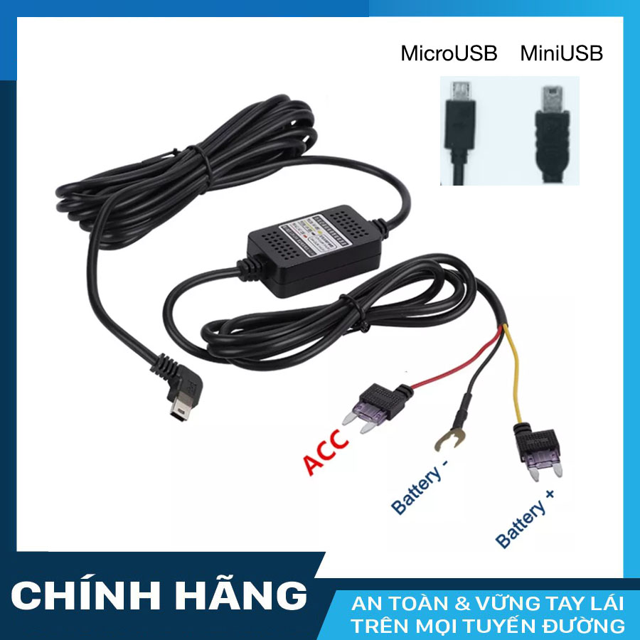 Nguồn sạc S300 cho camera hành trình ô tô ACC 3 chân