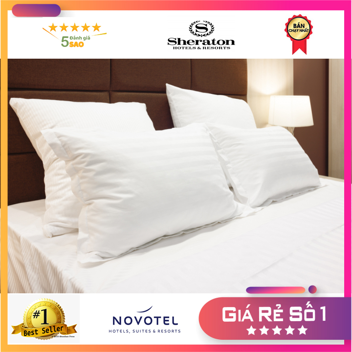 Gối Nằm Khách Sạn 5 Sao DADA - Gòn Lông Vũ Nhân Tạo Microgel Êm Mềm, Bồng Bềnh, Dễ Chịu ( 1 Vỏ + Ruột )