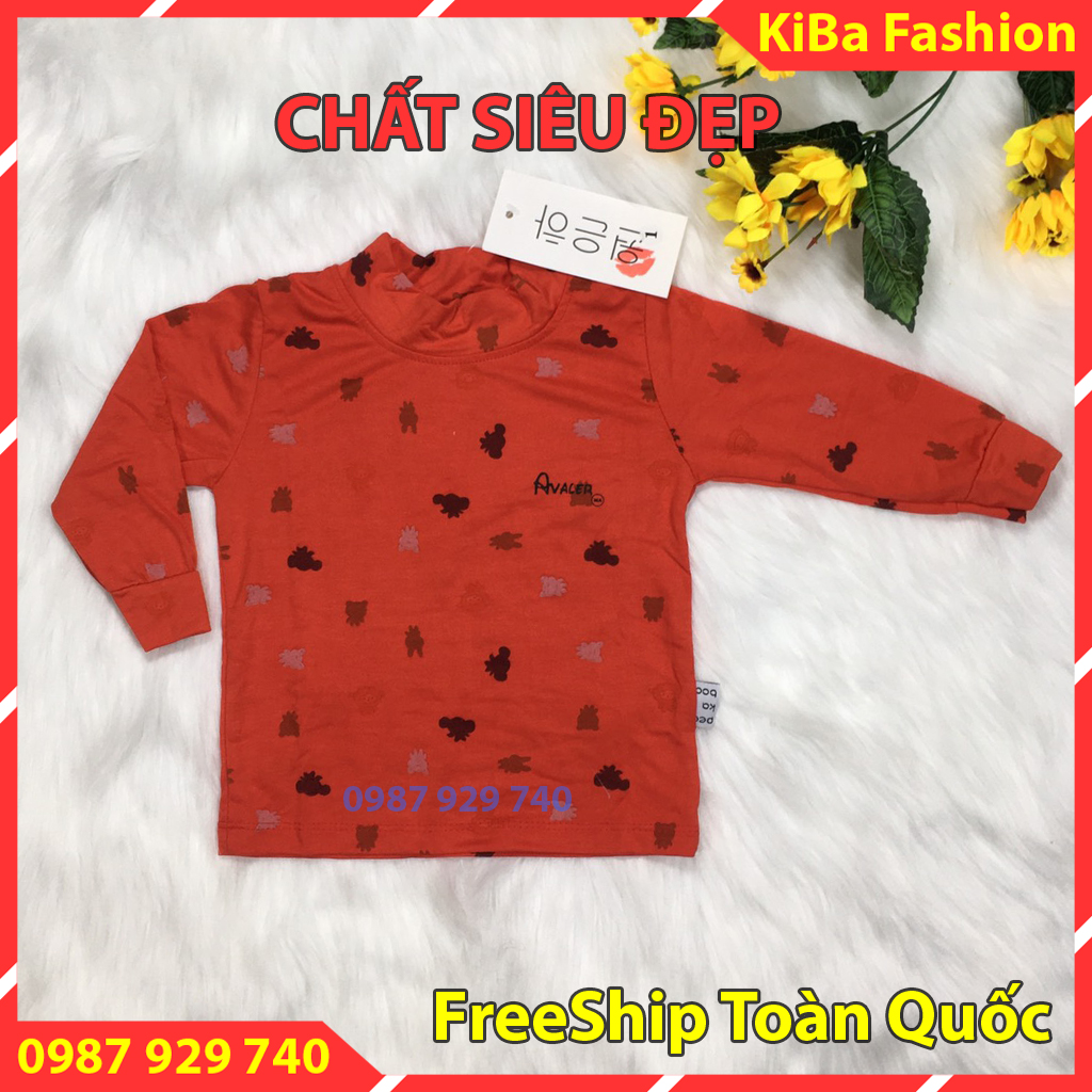 ÁO GIỮ NHIỆT THU ĐÔNG KẺ NGANG CHẤT COTTON ĐẸP CO GIÃN 4 CHIỀU CHO BÉ TRAI BÉ GÁI 4-12kg - ÁO DÀI TAY CHO BÉ ÁO THU ĐÔNG