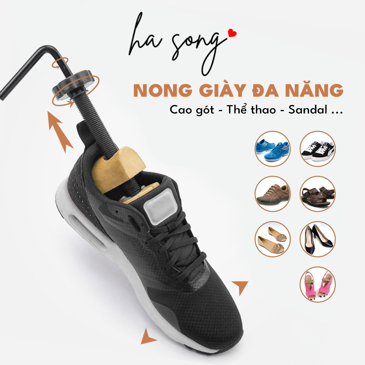 Dụng cụ nới rộng size giày ,nong giày shoe stretcher cho giày thể thao ,sneaker , giày tây Ha Song