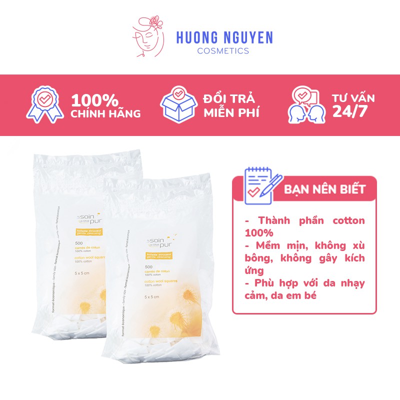 Bông tẩy trang tetra 500 miếng