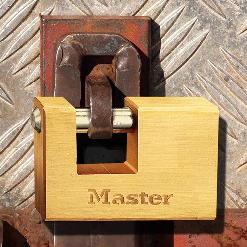 Ổ khóa cầu ngang master lock 608 d thân đồng rộng 90mm - mitishop