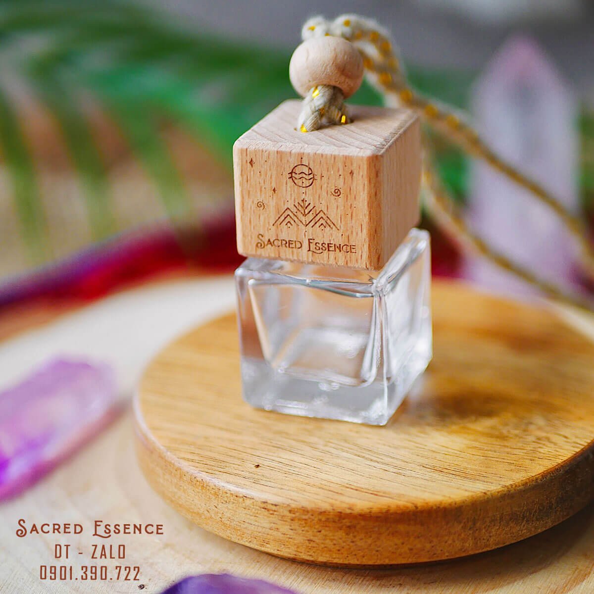 100% Palo Santo tinh dầu trị liệu nguyên chất thơm treo - Pure Palo Santo Essential Oil Hanging Diffuser | Sacred Essenc