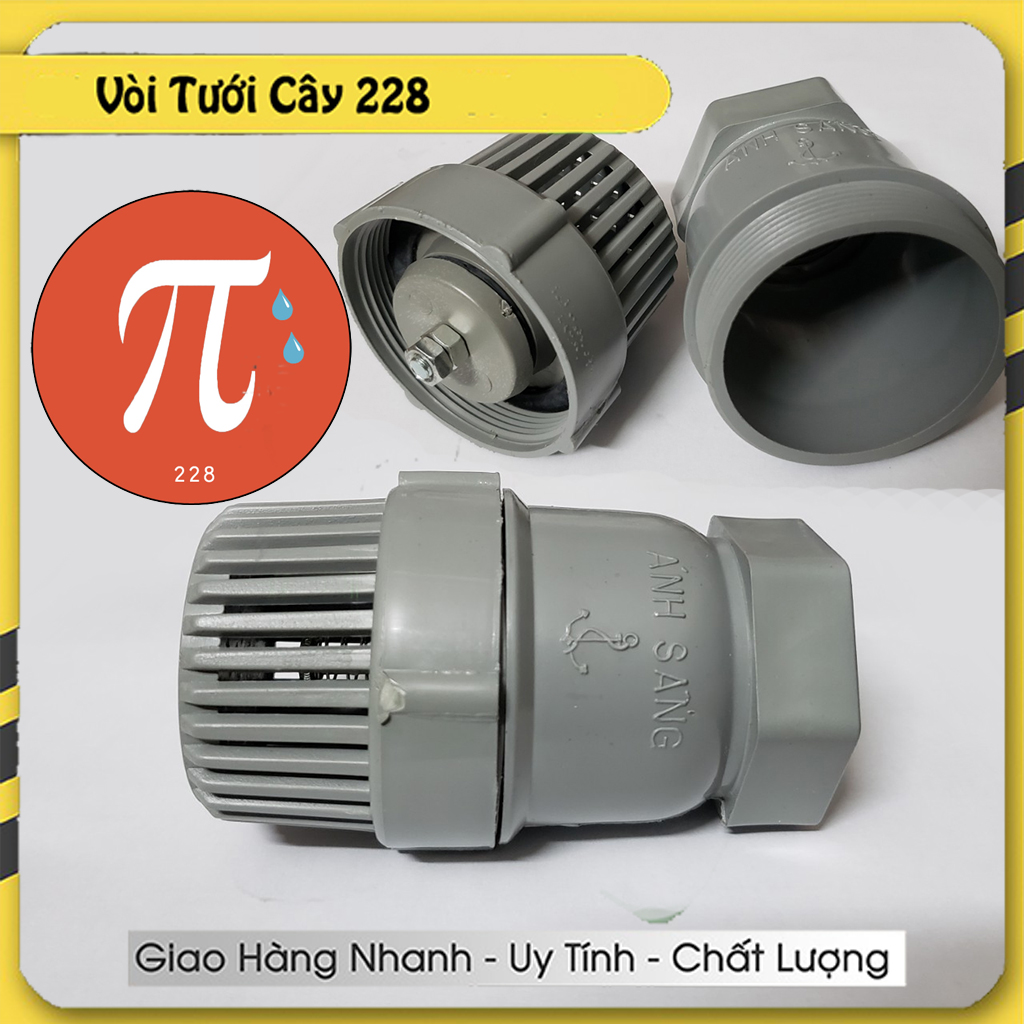 Chõ bơm, lúp bê, luppe ren trong 34, 42, 48 có van 1 chiều lò xo giữ nước, chặn rác cho máy bơm hút nước bể, ao, giếng