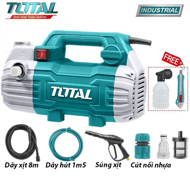 MÁY XỊT RỮA XE ÁP LỰC CAO TOTAL 1500W ( MOTOR TỪ ) TGT11236