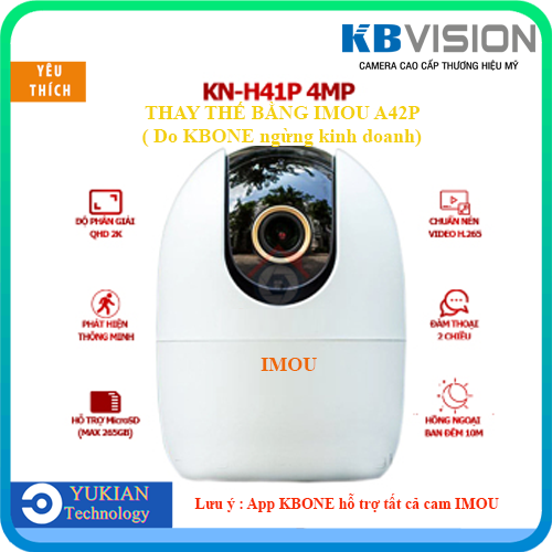 Camera ip không dây wifi kbone kn - h41p 4.0mp 2k hd siêu nét xoay 360 tích hợp còi báo động - bản nâng cấp kbone h21p h21pw h21pa, camera thương hiệu mỹ