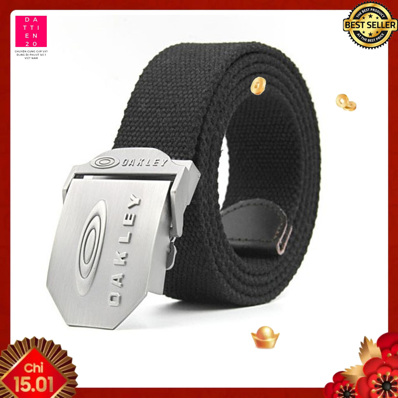 Thắt lưng thời trang vải canvas đi phượt thương hiệu oakley