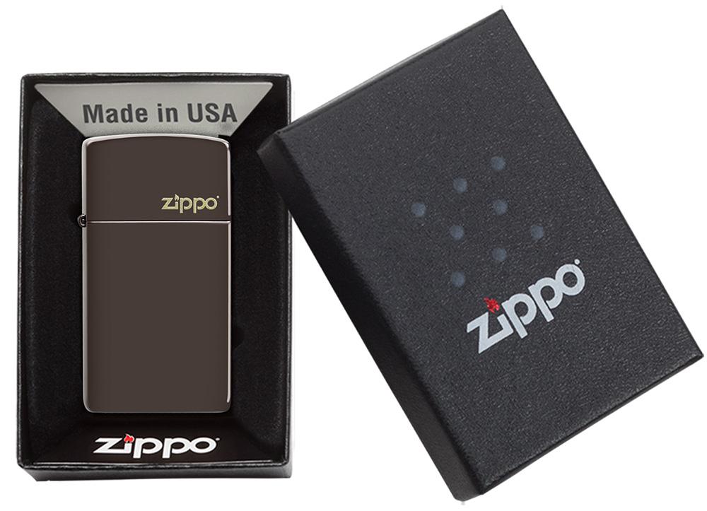 Zippo Slim® Brown Zippo Logo 49266ZL