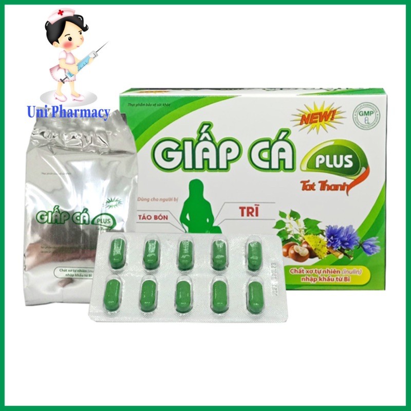 Viên uống Giấp Cá Plus - Giảm trĩ nội, trĩ nội trĩ ngoại, táo bón