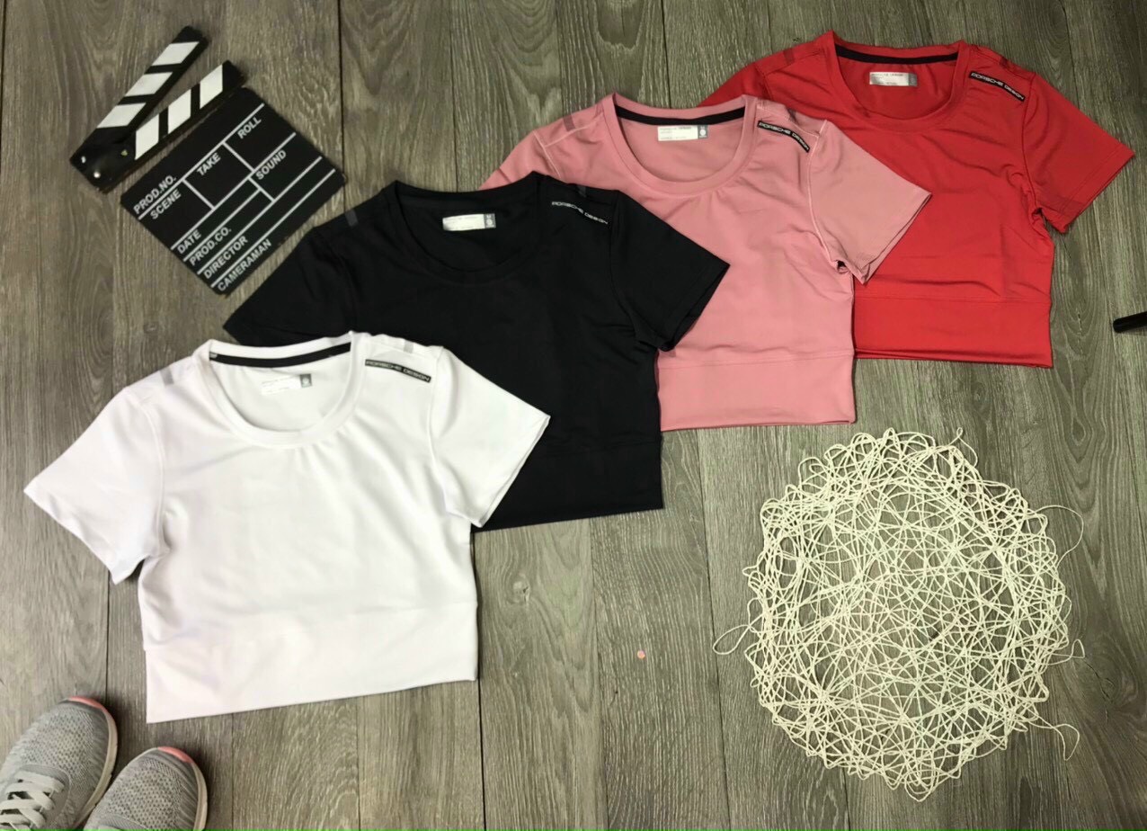 Áo Phông Nữ Tay Ngắn Croptop Tập Gym, Yoga, Thể Thao Cao Cấp