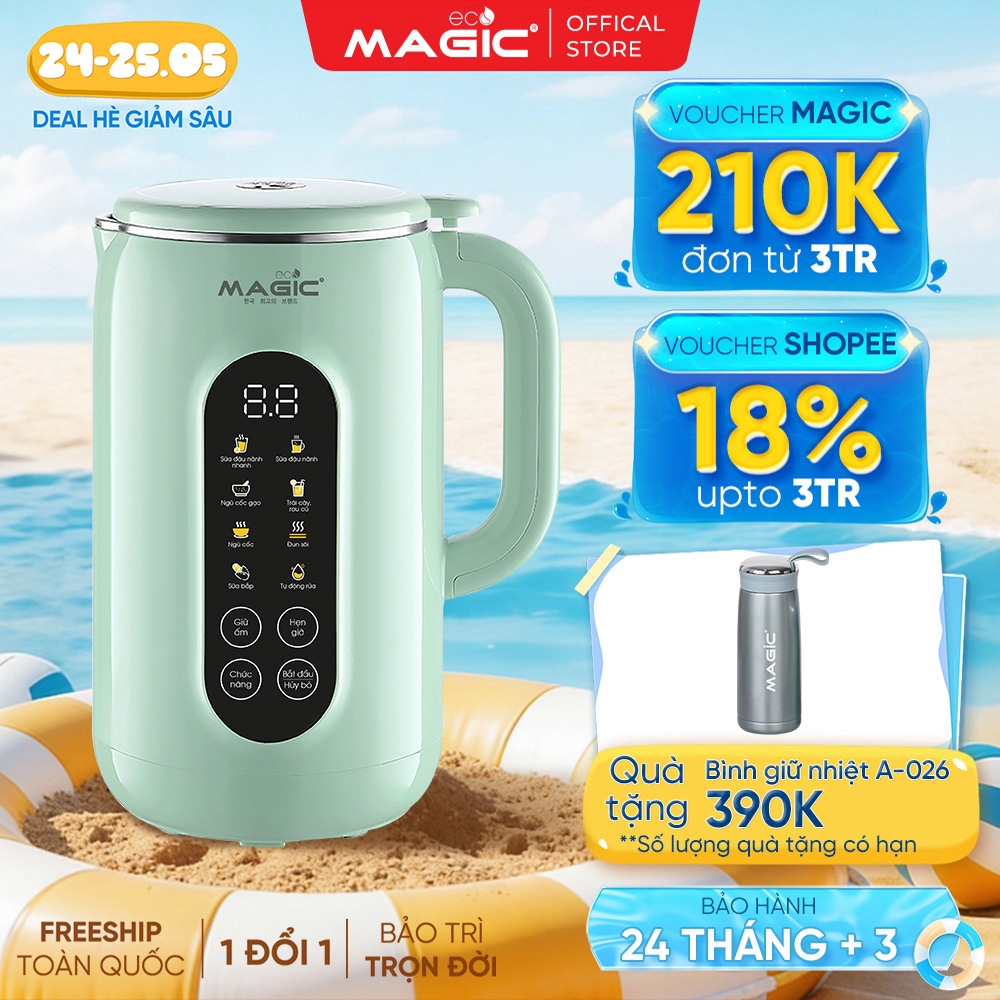 Magic Eco Ac-55 1.2L Multi-Purpose Nut Milk Maker, Multi-Dimensional 8-Blade Blade, 1000W Capacity, Genuine 24-Month Warranty