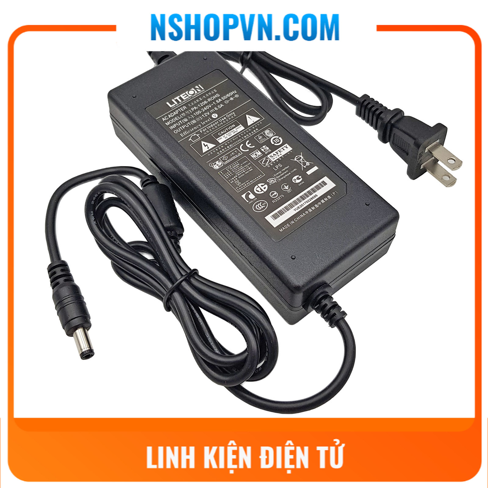 Nguồn adapter liteon 12v 6a