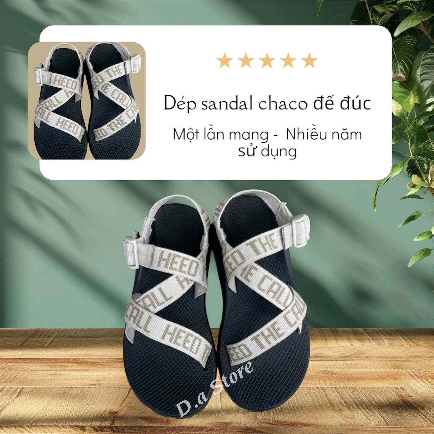 Giày Dép Chaco mẫu DÂY CHỮ đế thường 35-43 D.A Store dép  xăng đan nam nữ bền bỉ, năng động, bao bền