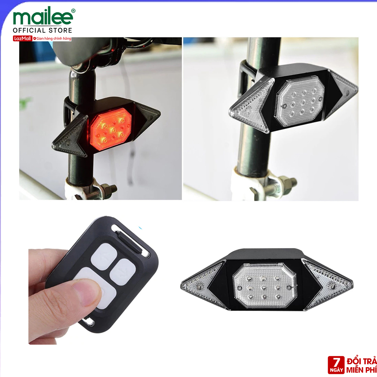Đèn xi nhan xe đạp điều khiển không dây Đèn đuôi xe đạp sạc điện Usb chống nước cao cấp giúp đạp xe an toàn ban đêm Mai Lee