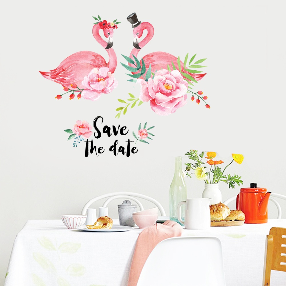 Decal dán tường hạc hồng hoa JM7340