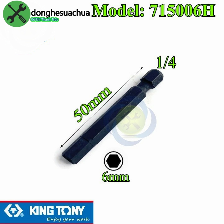 Mũi lục giác 6mm kingtony 715006h kích thước 6mm x 50mm