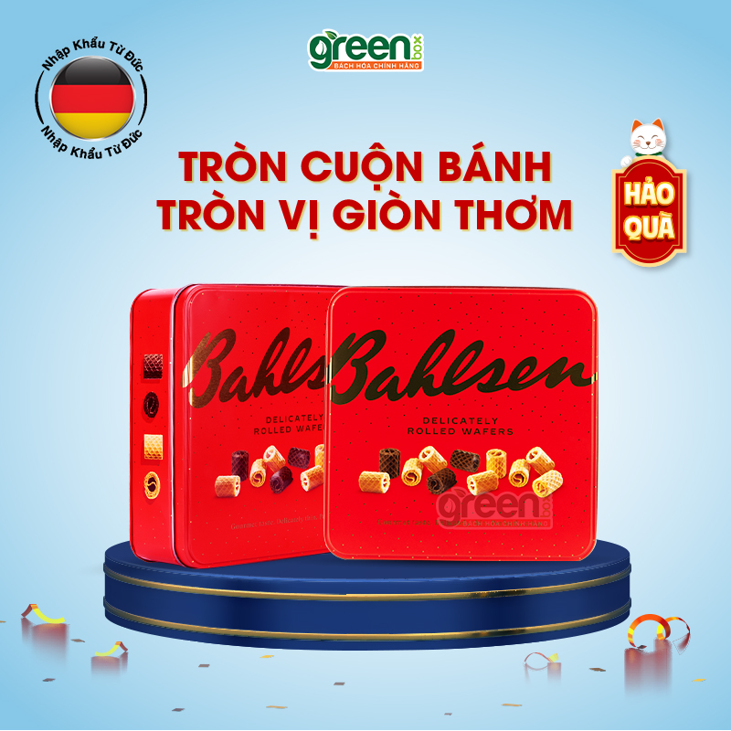 Hộp bánh xốp cuộn vani và sô cô la Minis Bahlsen Đức 150g