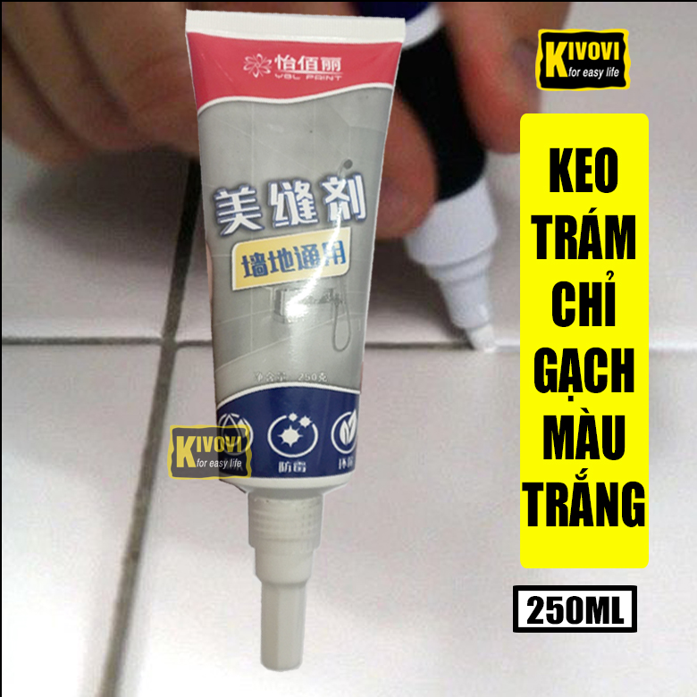 Chai Keo Trám Chỉ Gạch Màu Trắng 250ML - Keo Chà Ron - Keo Dán Đa Năng Trám Mạch Gạch - Kivovi